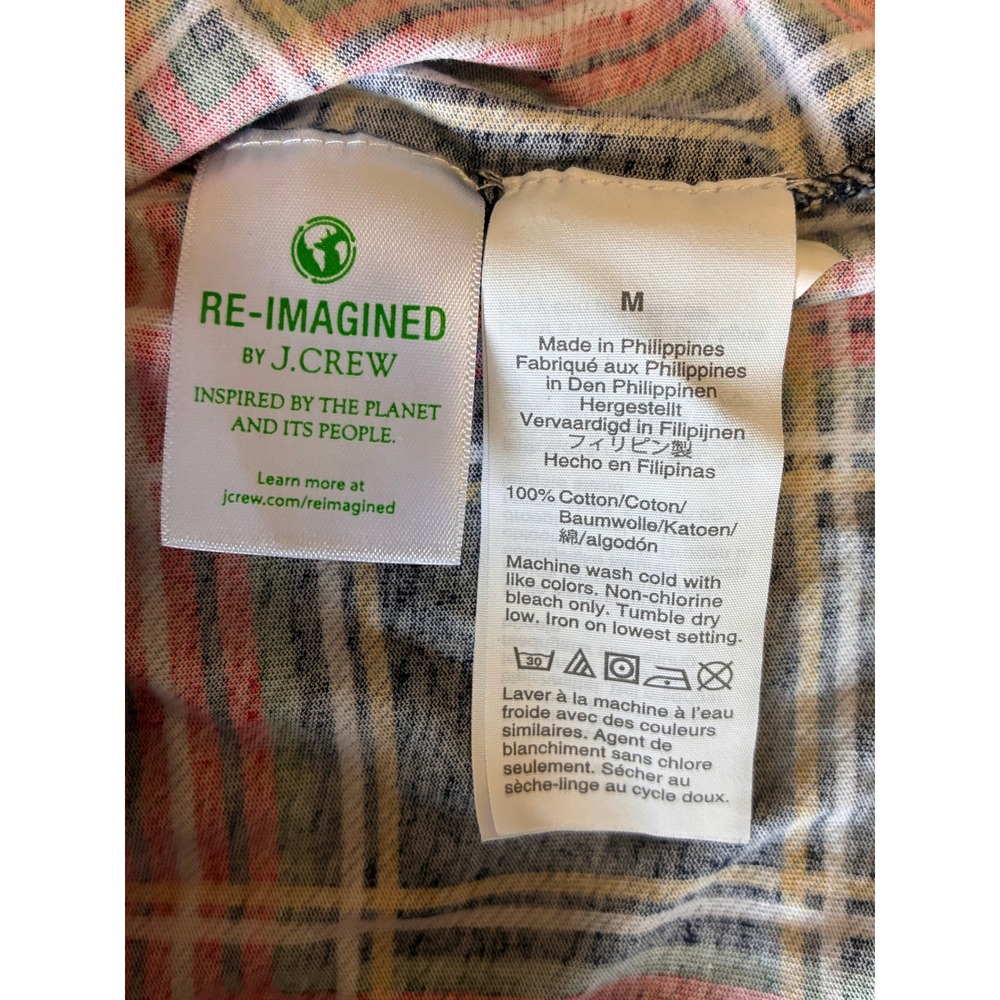 J.Crew Re-Imagined Womens Med Navy Red Tartan Plaid Cotton Turtleneck AT787 - Picture 4 of 12